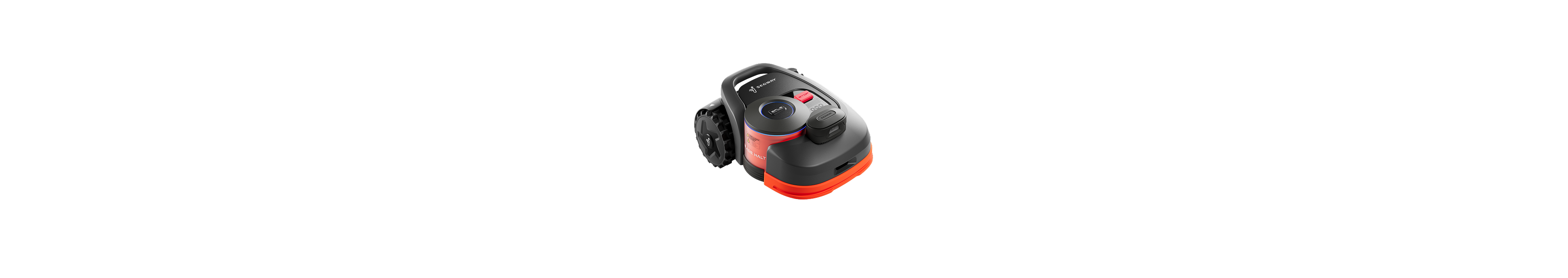 Segway Navimow i105E robot lawn mower is on white.