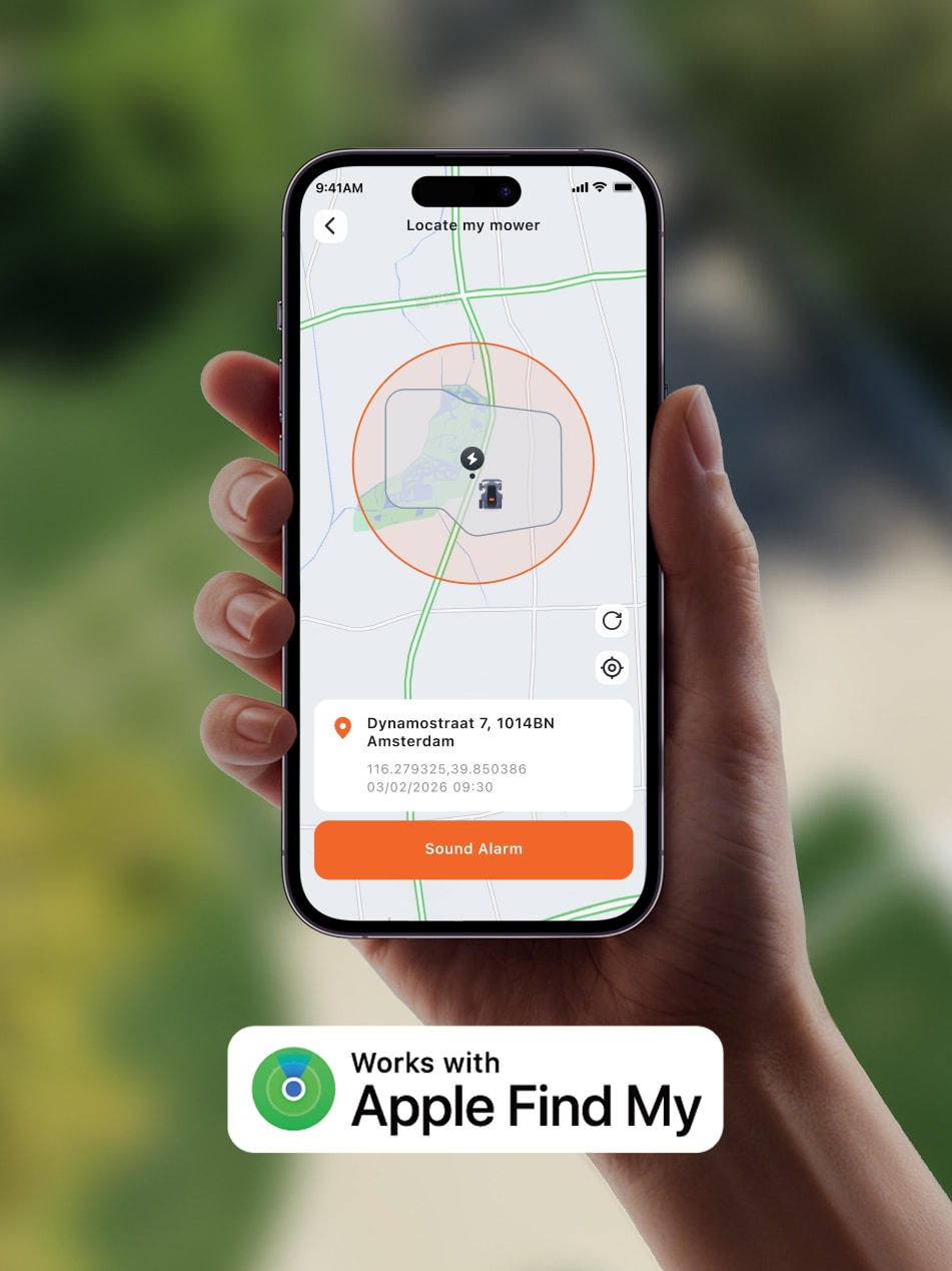 Navimow i Series robot lawn mower location on a smartphone.