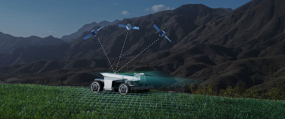 Segway Navimow i Series robot lawn mower on a hill.